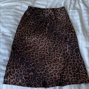 Amazon Leopard-Print A-Line Skirt in Brown and Black
